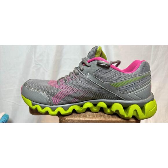 Reebok Zig Lite Ziglite Gray Hot Pink‎ Neon Green Running Shoes Sneakers Wmn's 8 - Picture 7 of 8